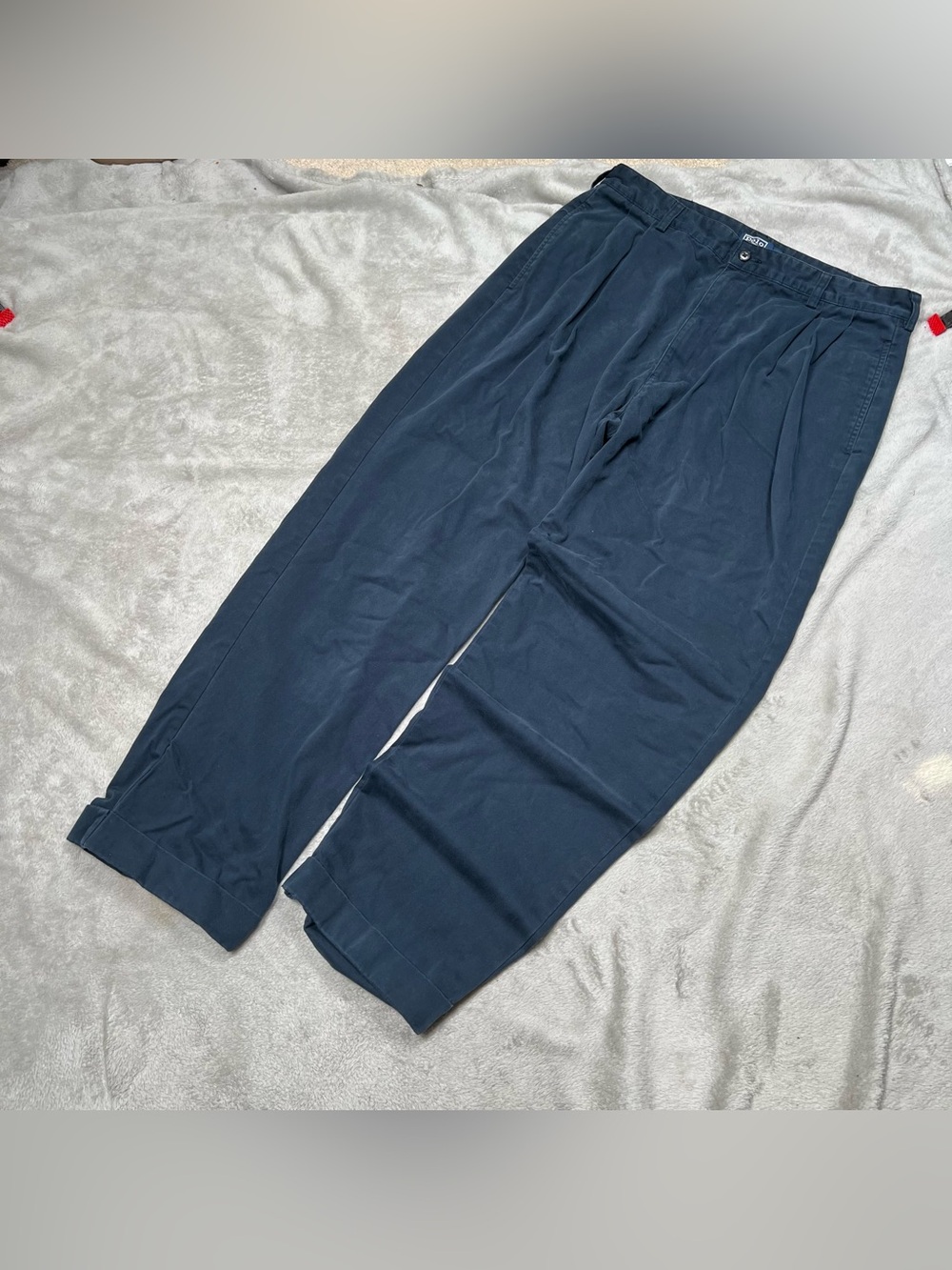 Vintage Polo Ralph Lauren Hammond Pants Mens 32x29 Blue Pleated Preppy Cuffed